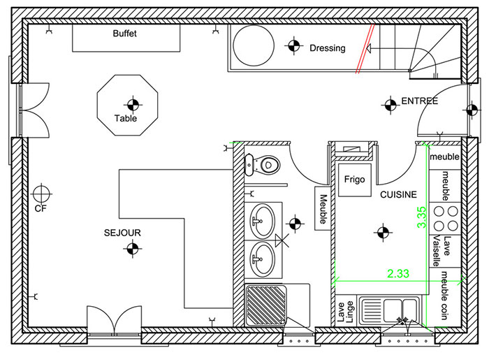 Dessin maison Rez de Chaussée